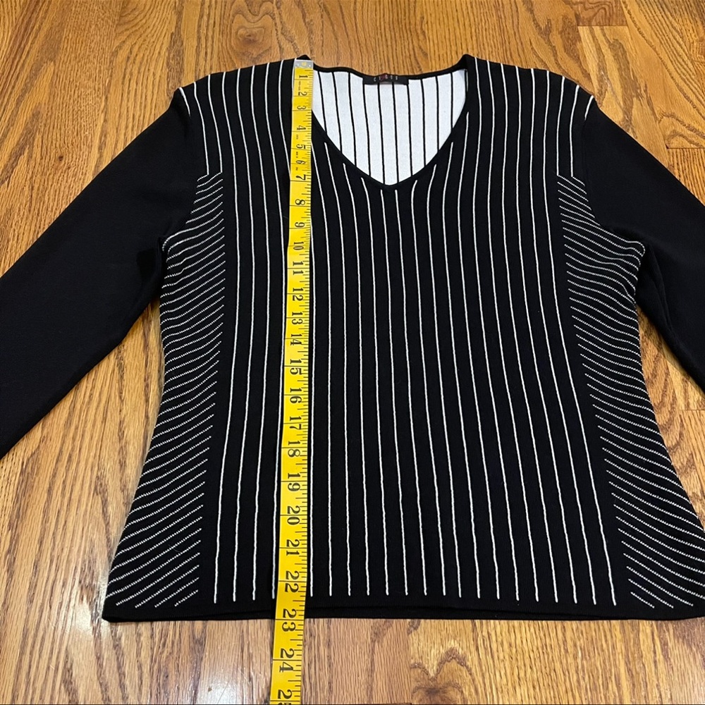 Cyrus Black and White Vertical Stripe Sweater - Picture 7 of 11